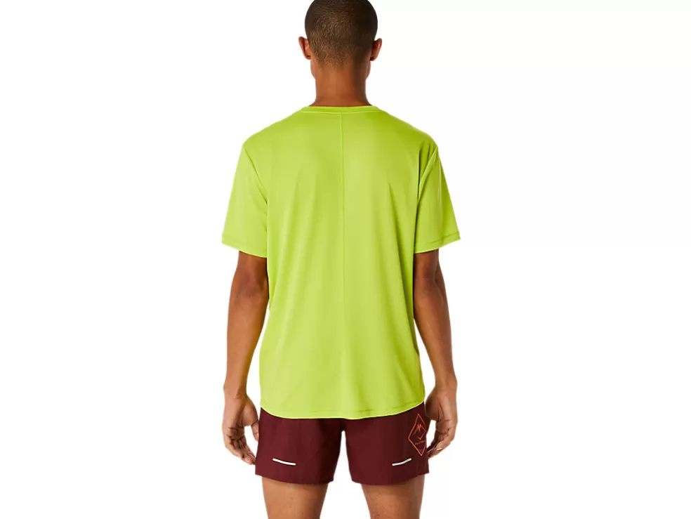 Discount ASICS MEN FUJITRAIL LOGO SHORT SLEEVE TOP Neon Lime/Br.Orange/Performance Black