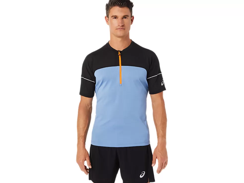 Clearance ASICS MEN FUJITRAIL TOP Blue Harmony/Performance Black