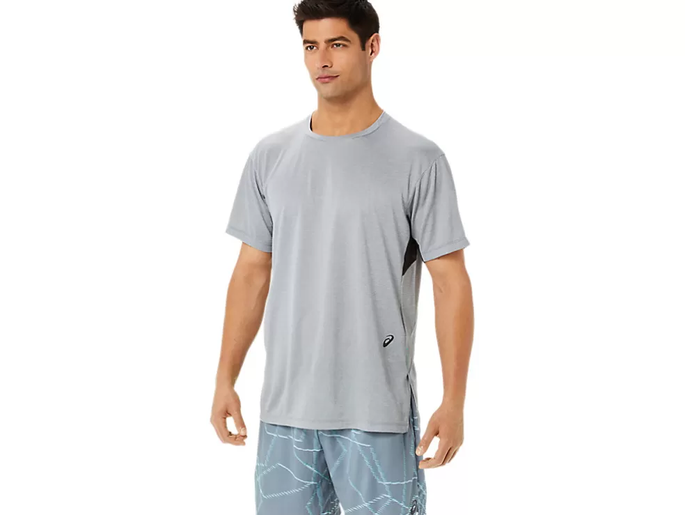 Flash Sale ASICS MEN GEL-COOL PRINT SHORT SLEEVE TOP Sheet Rock Heather