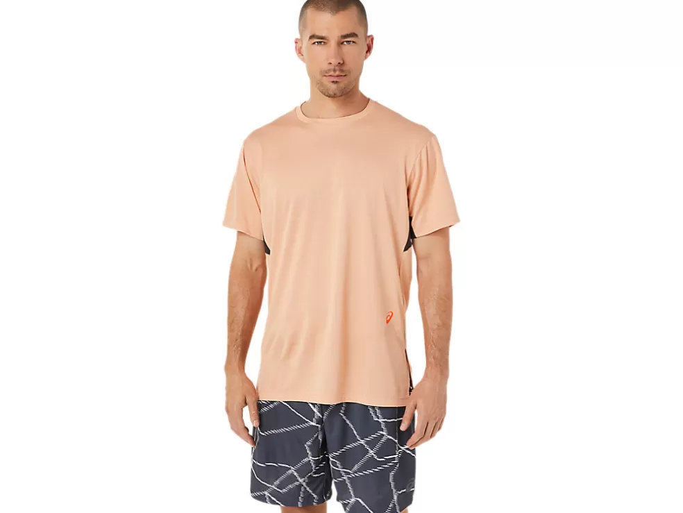 Clearance ASICS MEN GEL-COOL PRINT SHORT SLEEVE TOP Summer Dune Heather