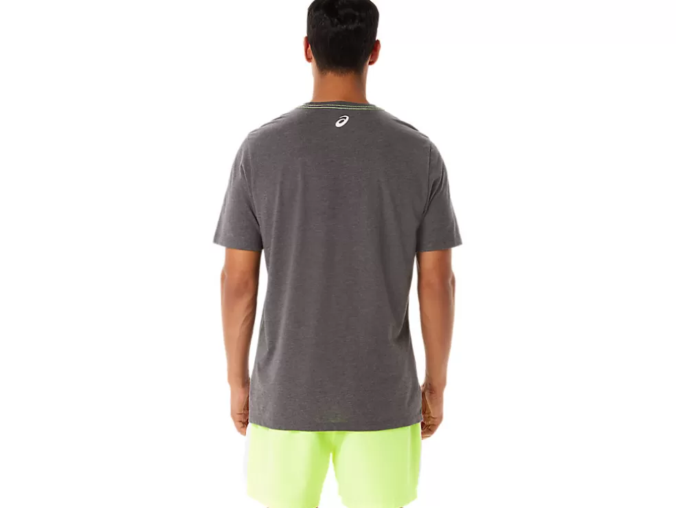 Clearance ASICS MEN GRAPHIC SHORT SLEEVE WCH Dark Grey Heather