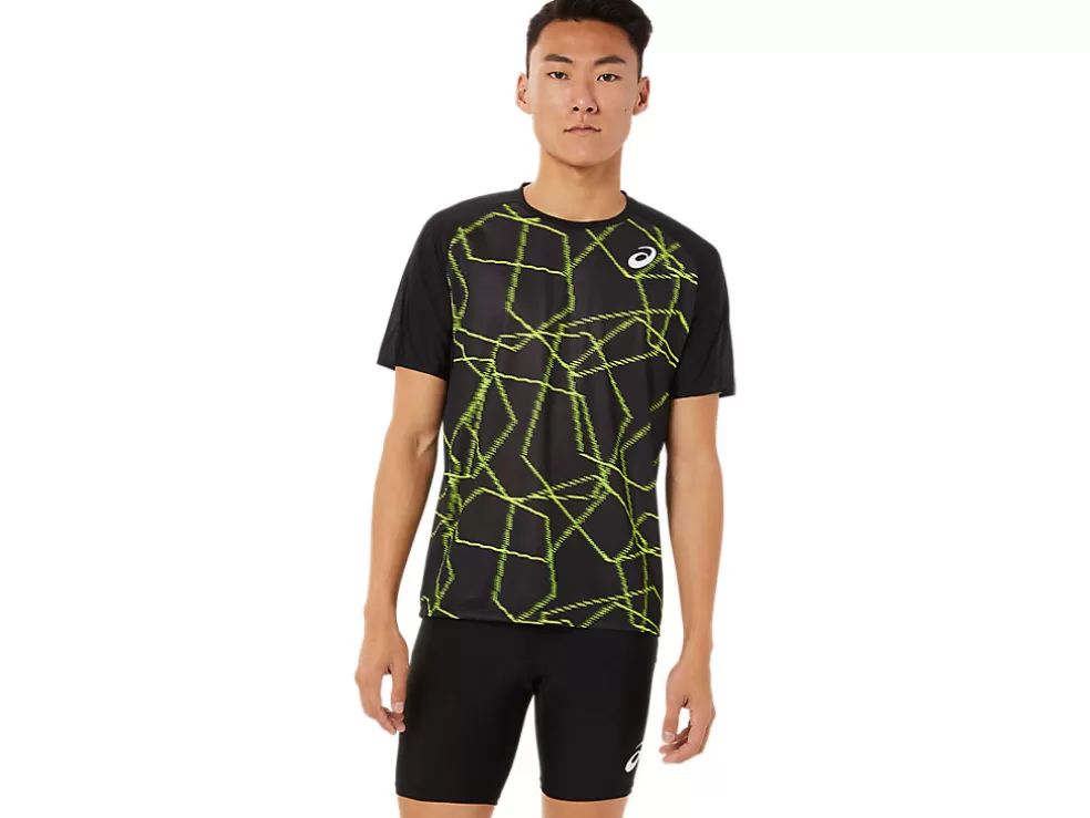 Cheap ASICS MEN LIGHT SHORT SLEEVE TOP Performance Black