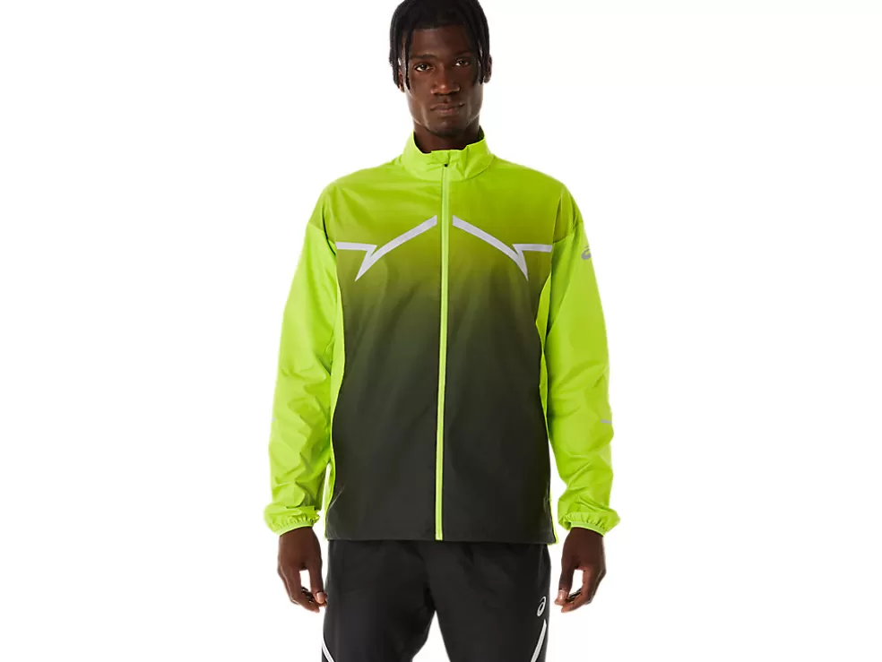 Clearance ASICS MEN LITE-SHOW JACKET Lime Zest/Performance Black