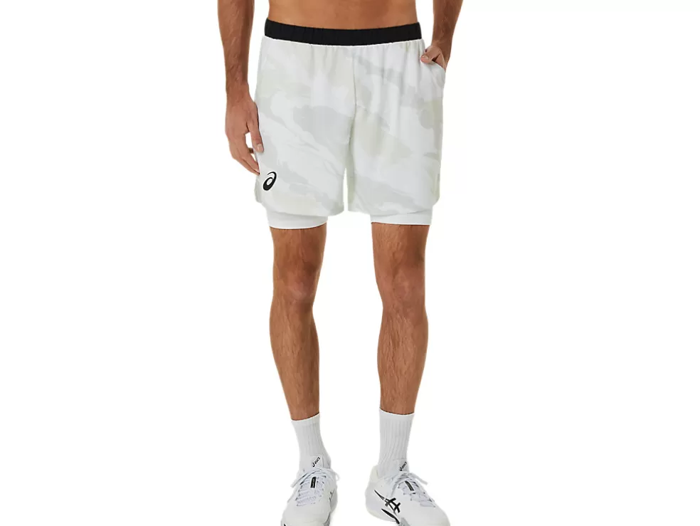 Discount ASICS MEN MATCH GRAPHIC 7IN SHORT Brilliant White