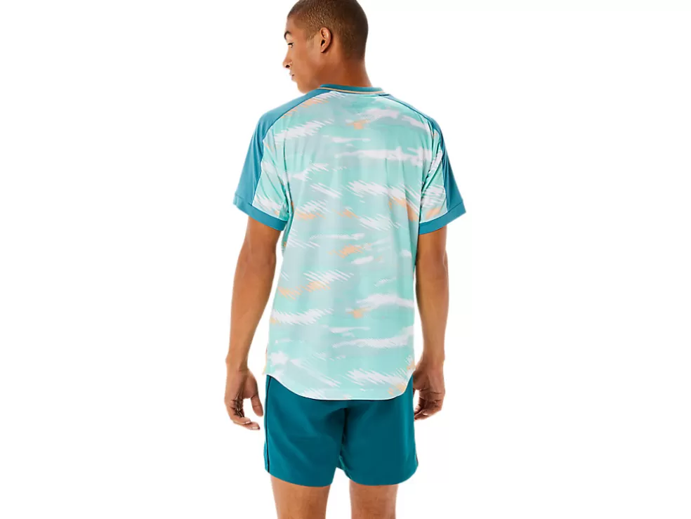 Store ASICS MEN MATCH GRAPHIC SHORT SLEEVE TOP Misty Pine