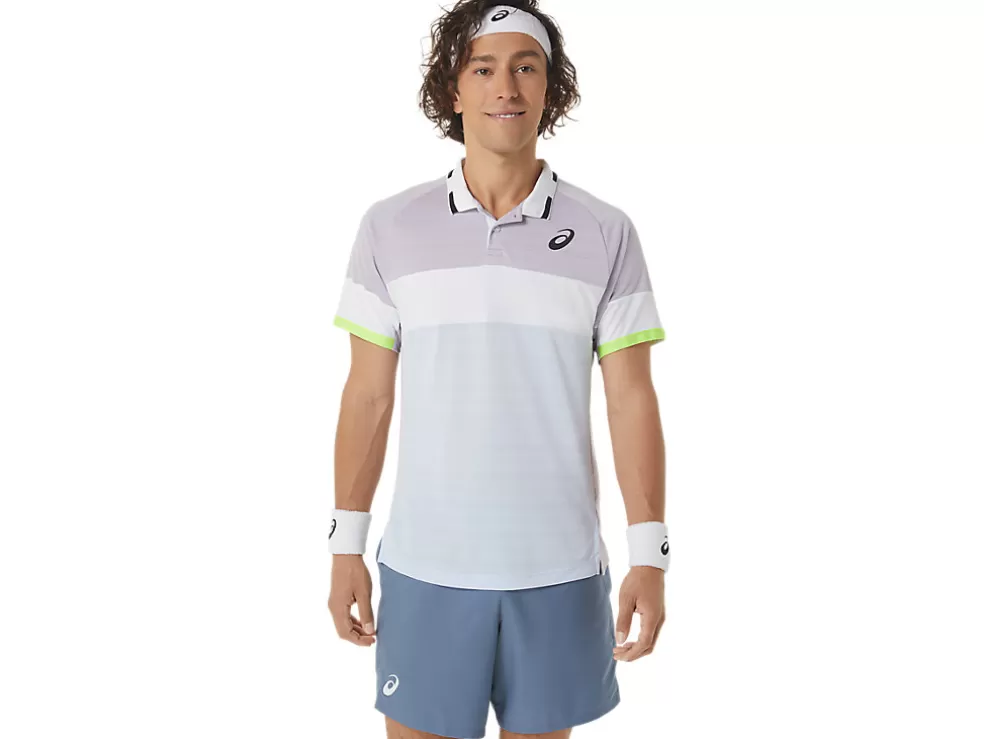 Clearance ASICS MEN MATCH POLO-SHIRT Dusk Violet/Soft Sky