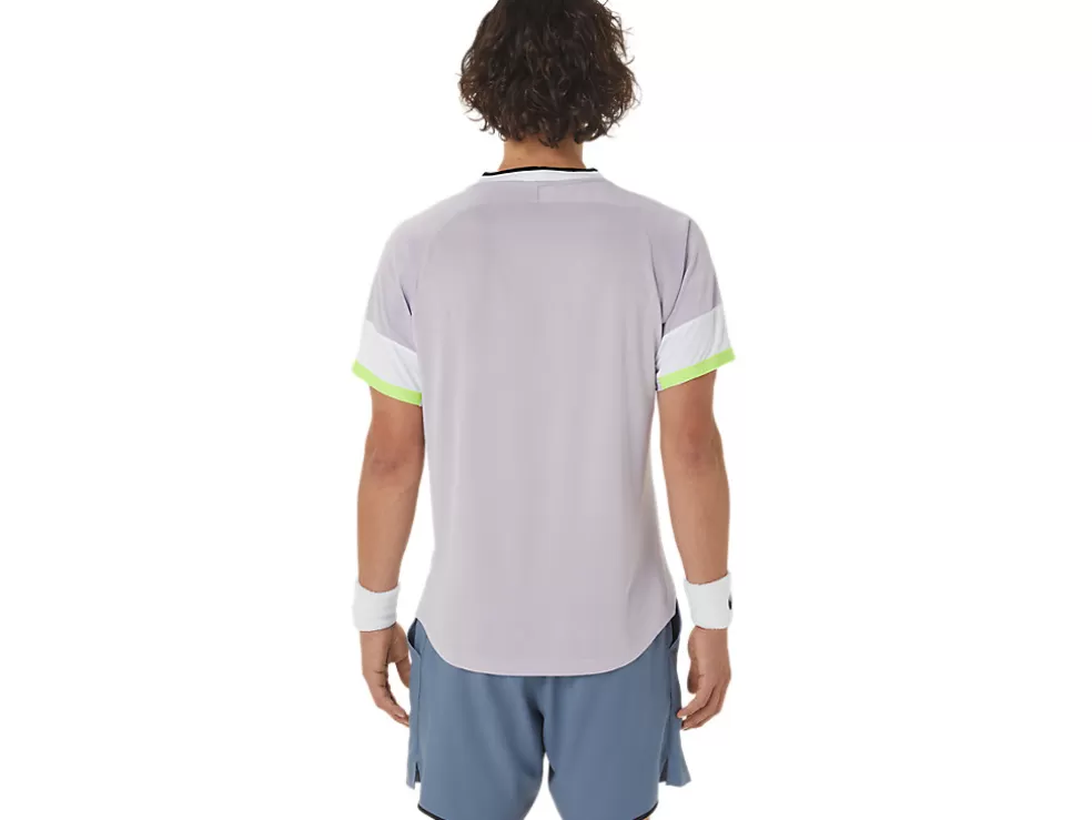 Shop ASICS MEN MATCH SHORT SLEEVE TOP Dusk Violet/Soft Sky