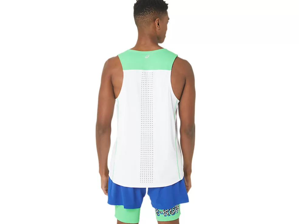 Online ASICS MEN NEW STRONG rePURPOSED RUN SINGLET White/Track