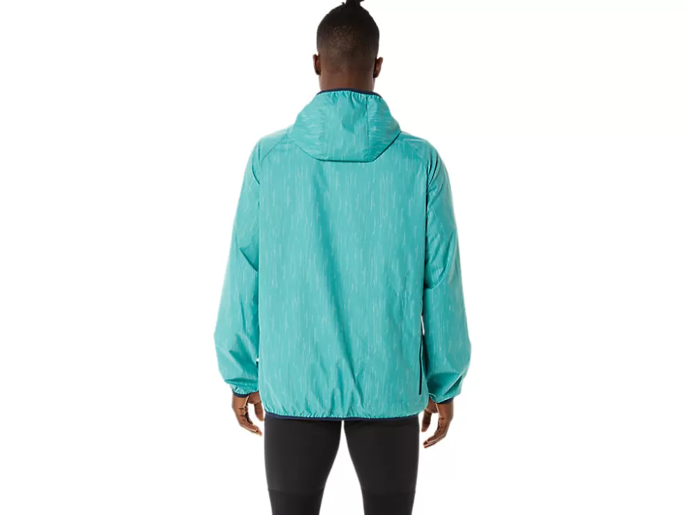 Outlet ASICS MEN PACKABLE JACKET Sage Print/French Blue