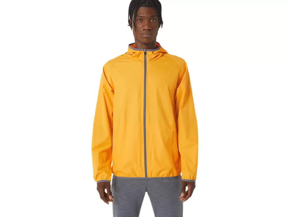 Sale ASICS MEN PACKABLE JACKET Amber/Metropolis