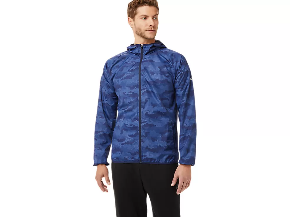 Fashion ASICS MEN PACKABLE JACKET Peacoat Print