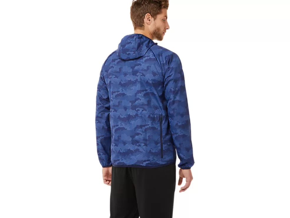 Fashion ASICS MEN PACKABLE JACKET Peacoat Print