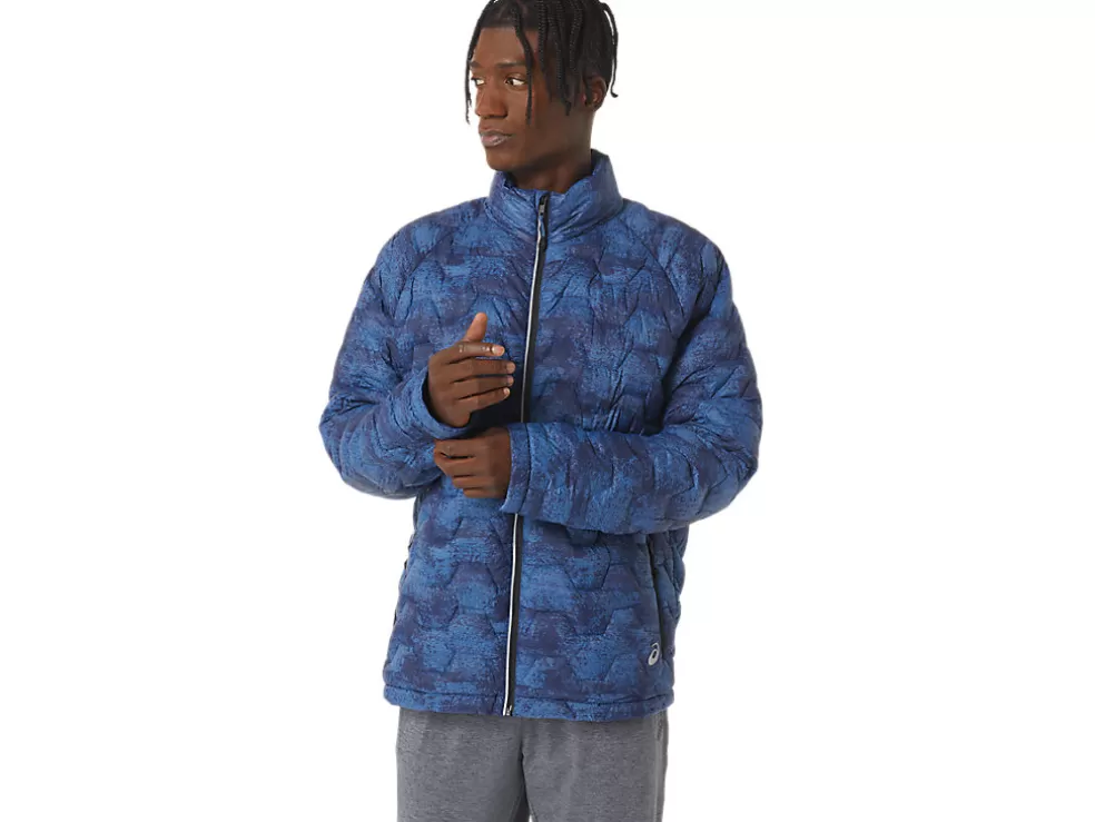 Fashion ASICS MEN PERFORMANCE INSULATED JACKET Tie Dye Blue Print