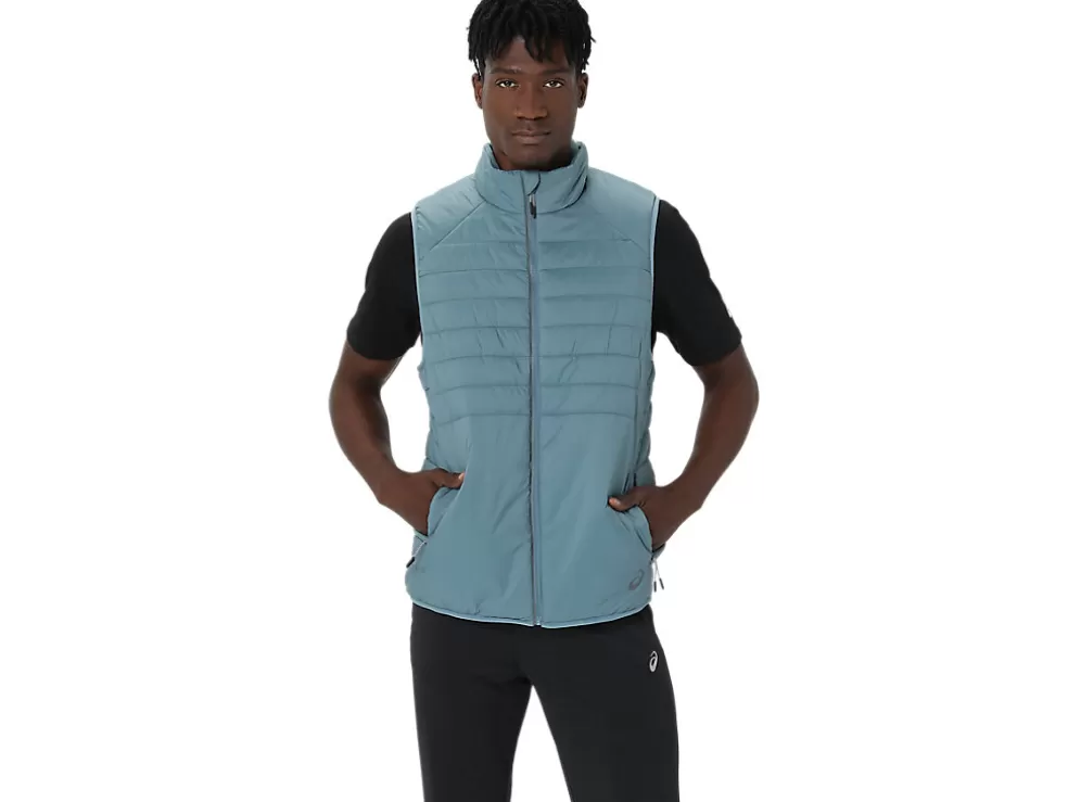 Fashion ASICS MEN PERFORMANCE INSULATED VEST 2.0 Foggy Teal/Safety Yellow