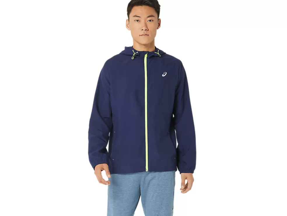 New ASICS MEN PR LYTE PACKABLE JACKET Peacoat