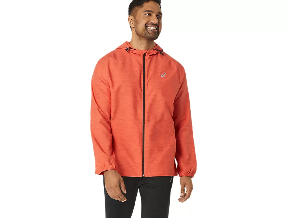 Sale ASICS MEN PR LYTE PACKABLE JACKET Red Snapper Digital Japonism/Dark Auburn