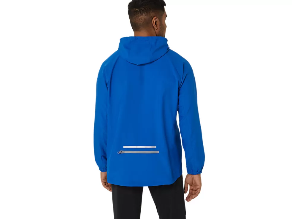 Shop ASICS MEN PR LYTE PACKABLE JACKET Tuna Blue/Sheet Rock