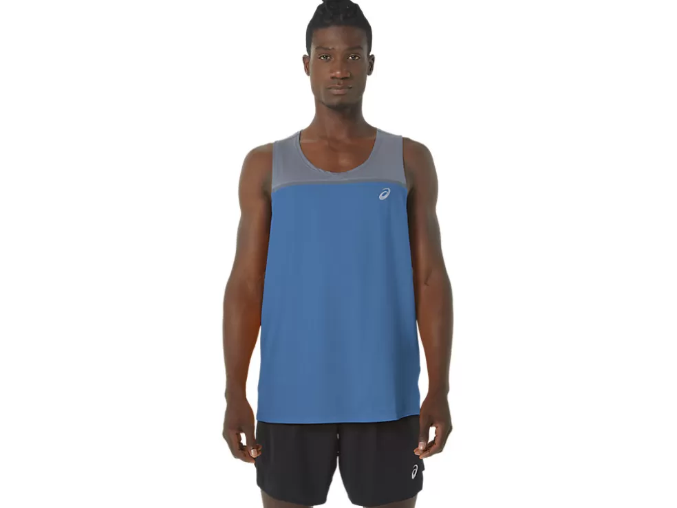 Best Sale ASICS MEN PR LYTE SINGLET Azure/Metropolis