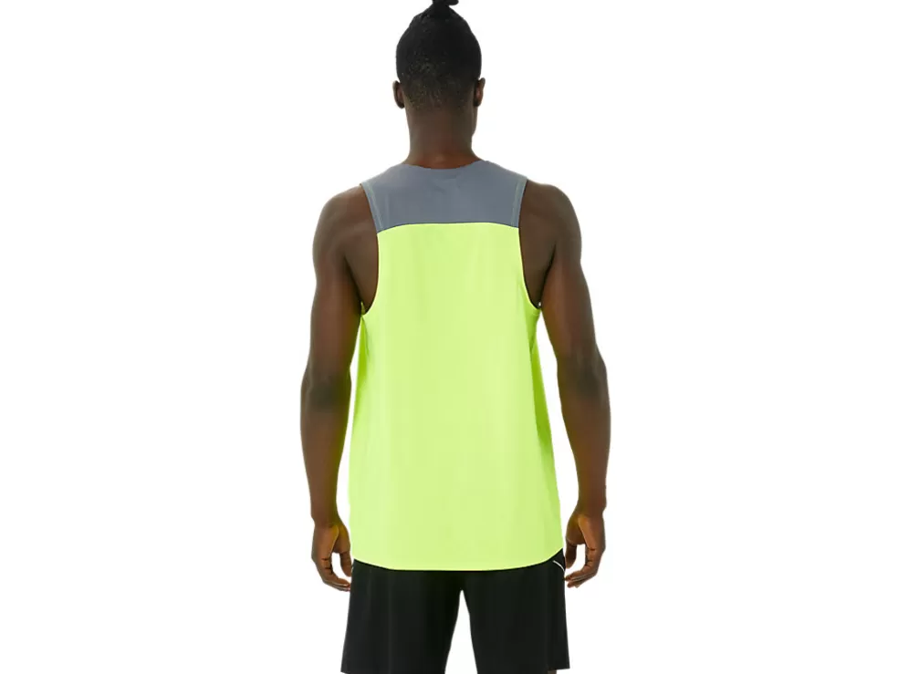 Cheap ASICS MEN PR LYTE SINGLET Safety Yellow/Metropolis