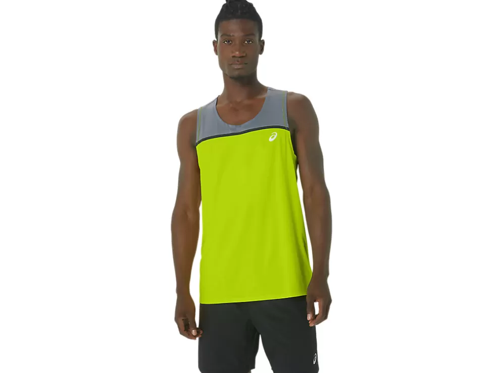 Shop ASICS MEN PR LYTE SINGLET Lime Zest