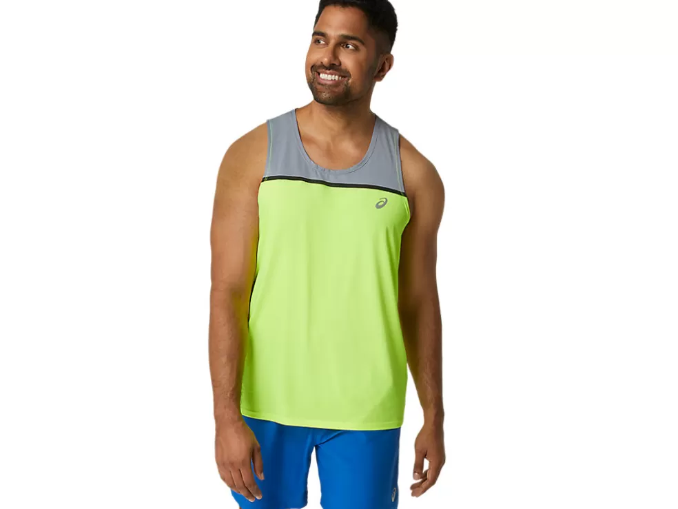 Best ASICS MEN PR LYTE SINGLET Safety Yellow/Sheet Rock