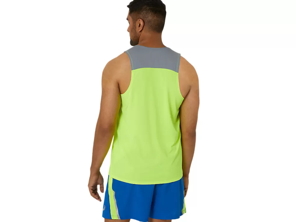 Best ASICS MEN PR LYTE SINGLET Safety Yellow/Sheet Rock