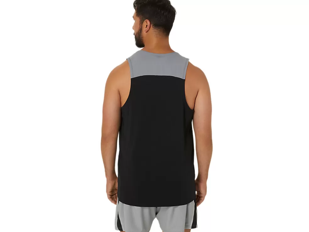 Shop ASICS MEN PR LYTE SINGLET Performance Black/Sheet Rock