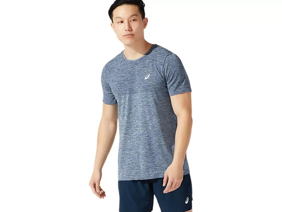 Online ASICS MEN RACE SEAMLESS SHORT SLEEVE French Blue