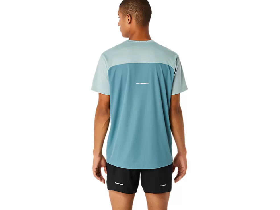 Fashion ASICS MEN RACE SHORT SLEEVE TOP Ocean Haze/Foggy Teal