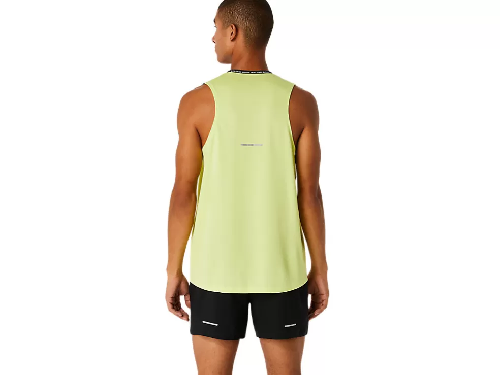 New ASICS MEN RACE SINGLET Performance Black/Glow Yellow