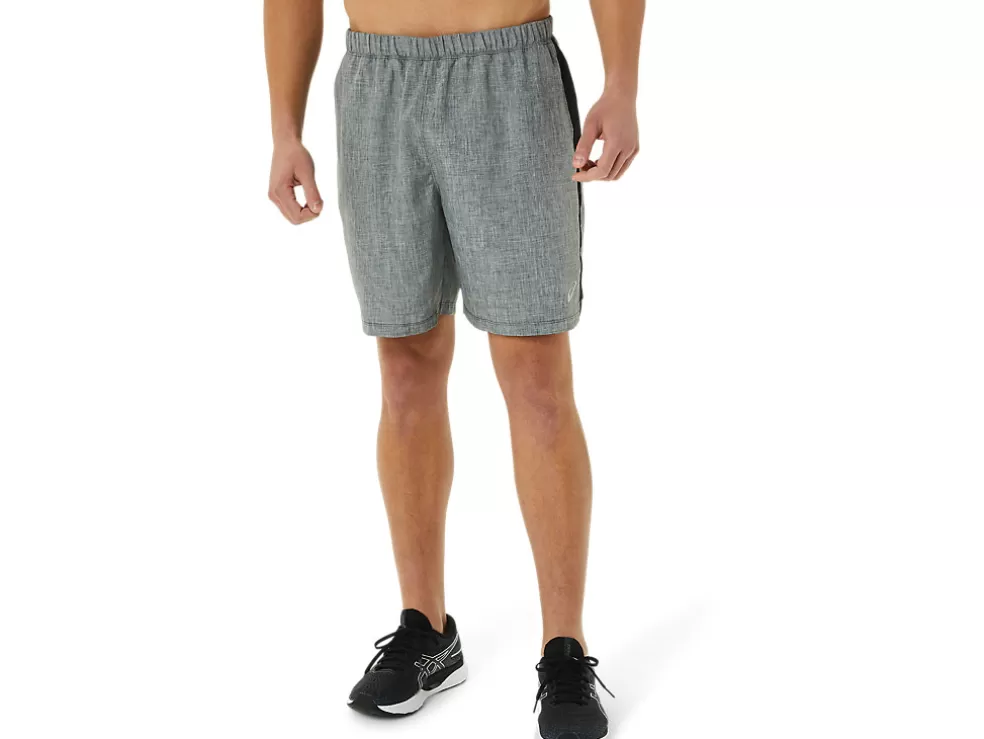 Clearance ASICS MEN READY-SET 7IN SHORT Dark Grey Heather/Performance Black