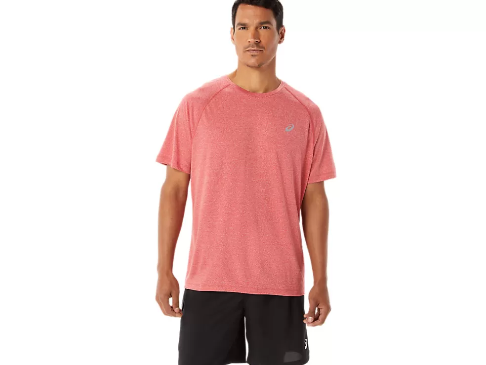 Discount ASICS MEN READY-SET LYTE SHORT SLEEVE Classic Red Heather