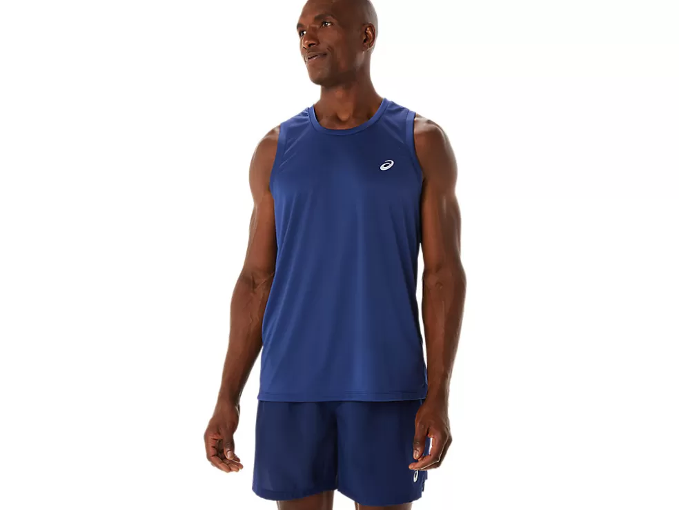 Cheap ASICS MEN READY-SET LYTE SINGLET Indigo Blue