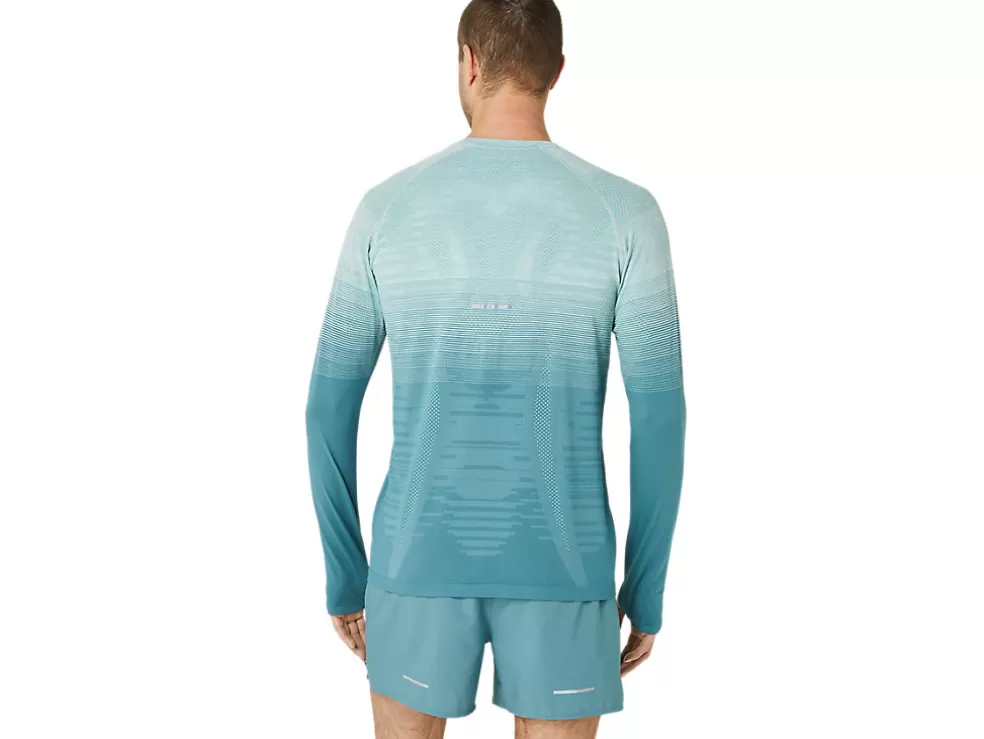 Clearance ASICS MEN SEAMLESS LONG SLEEVE TOP Ocean Haze/Foggy Teal