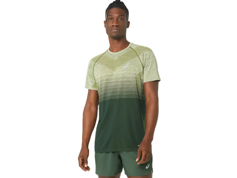 Fashion ASICS MEN SEAMLESS SHORT SLEEVE TOP Cactus/Rain Forest