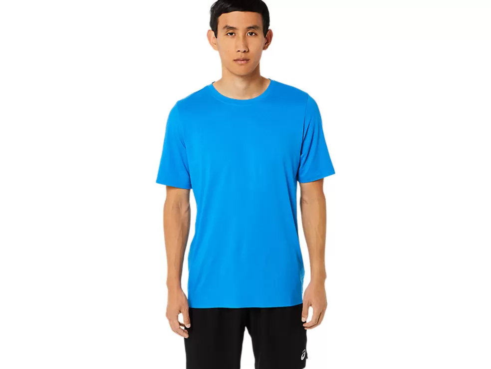 Store ASICS MEN SHORT SLEEVE HTHR TECH TOP Electric Blue Heather