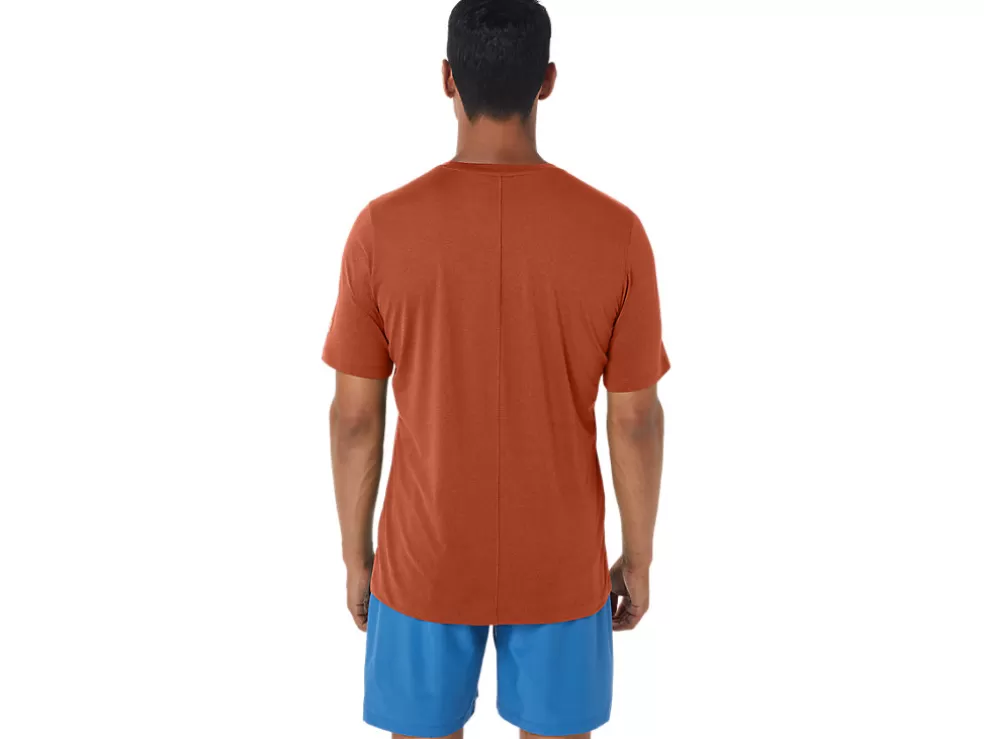 Discount ASICS MEN SHORT SLEEVE HTHR TECH TOP Spice Latte Heather