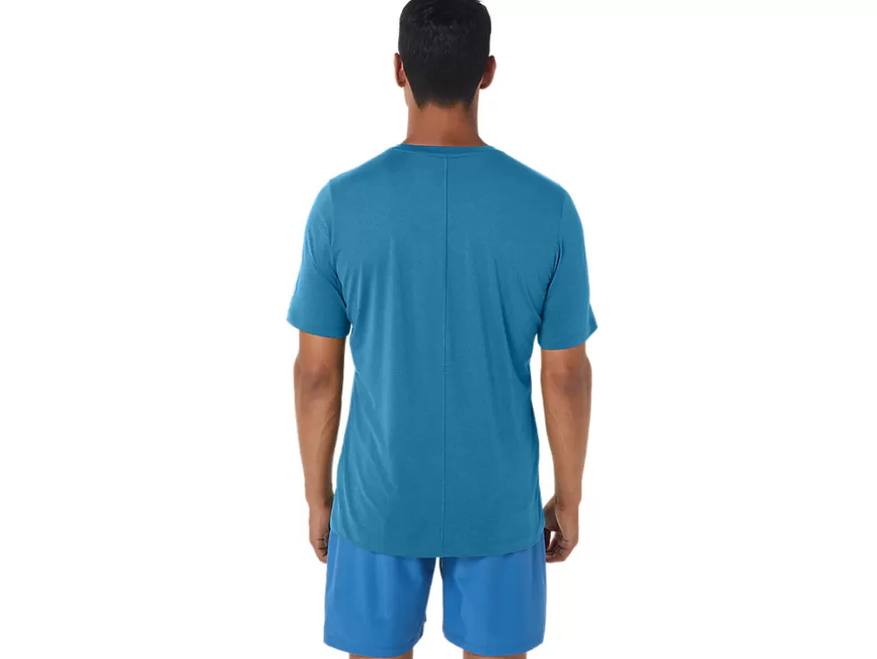 Fashion ASICS MEN SHORT SLEEVE HTHR TECH TOP Island Blue Heather