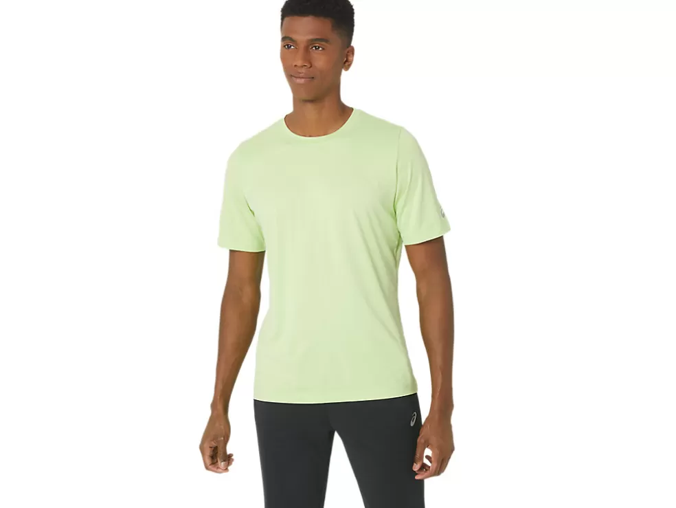 Cheap ASICS MEN SHORT SLEEVE HTHR TECH TOP Lime Green Heather