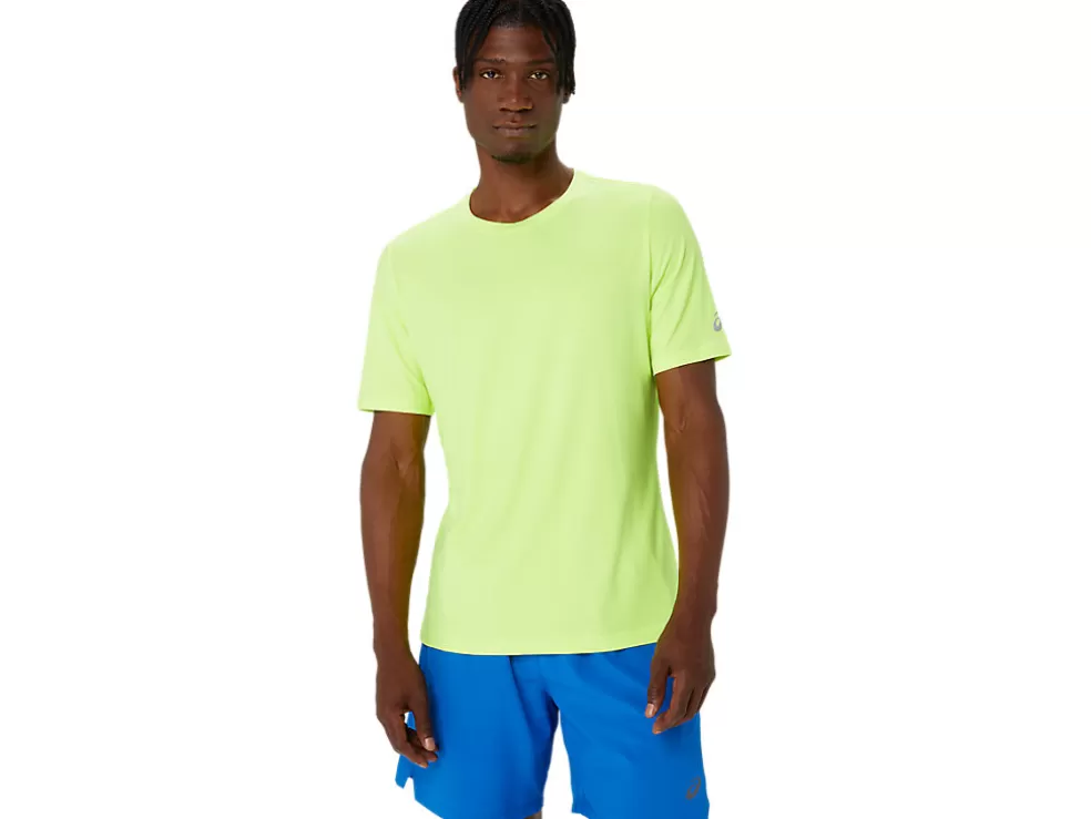 Outlet ASICS MEN SHORT SLEEVE HTHR TECH TOP Safety Yellow Heather