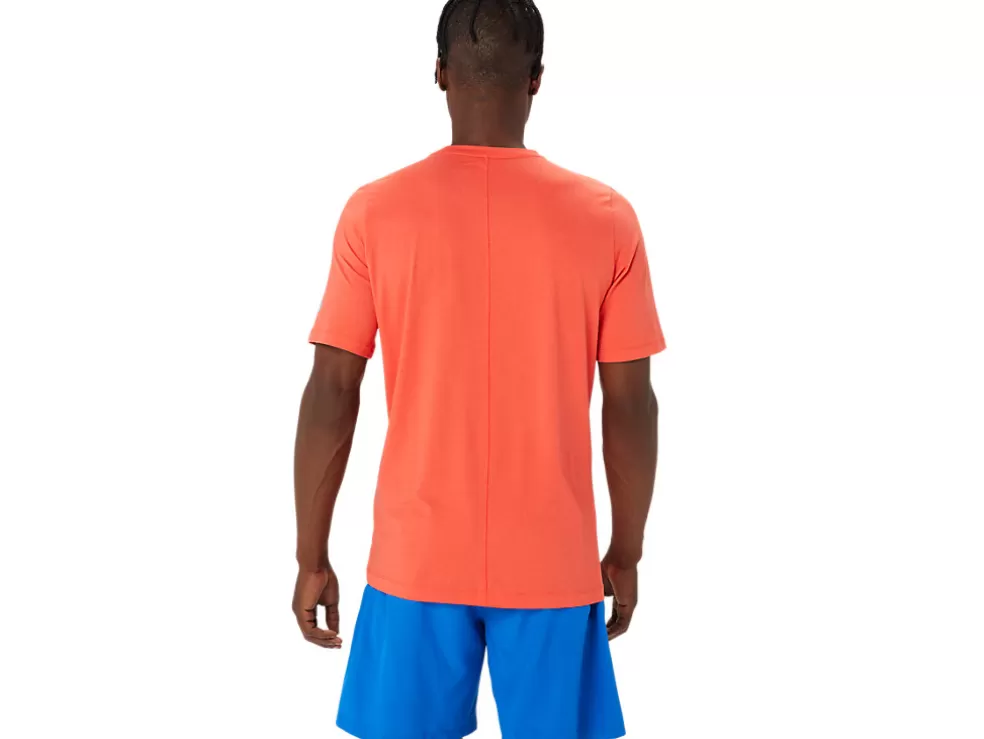 Discount ASICS MEN SHORT SLEEVE HTHR TECH TOP Red Snapper Heather