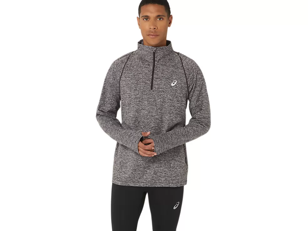 Discount ASICS MEN THERMOPOLIS QUARTER ZIP Dark Auburn Heather