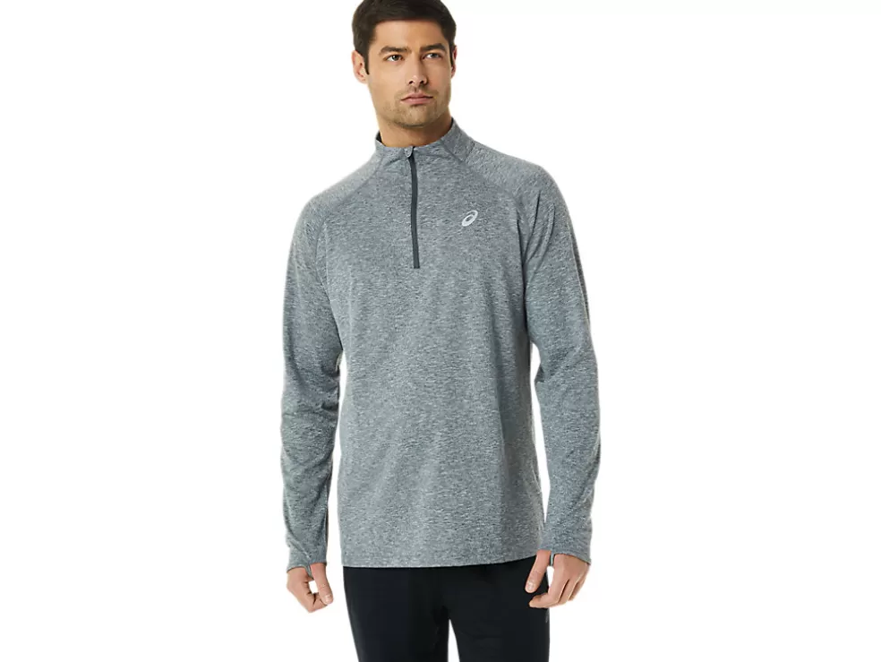 Cheap ASICS MEN TRAIN SANA 1/2 ZIP Dark Grey Heather