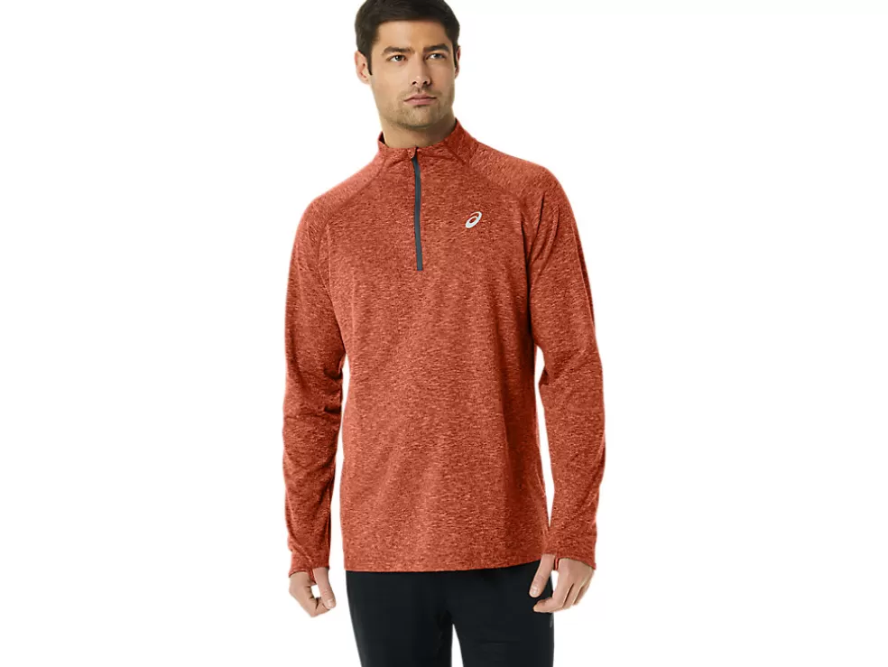 Shop ASICS MEN TRAIN SANA 1/2 ZIP Spice Latte Heather