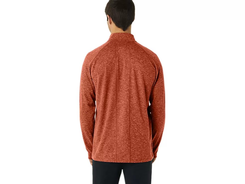 Shop ASICS MEN TRAIN SANA 1/2 ZIP Spice Latte Heather