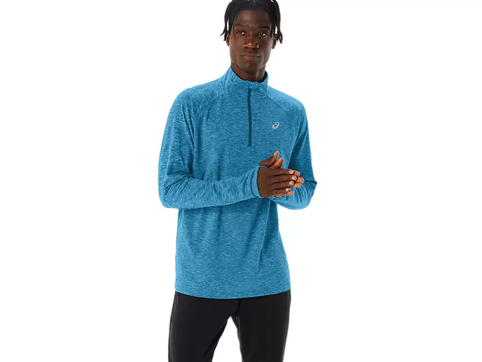 Cheap ASICS MEN TRAIN SANA 1/2 ZIP Island Blue Heather