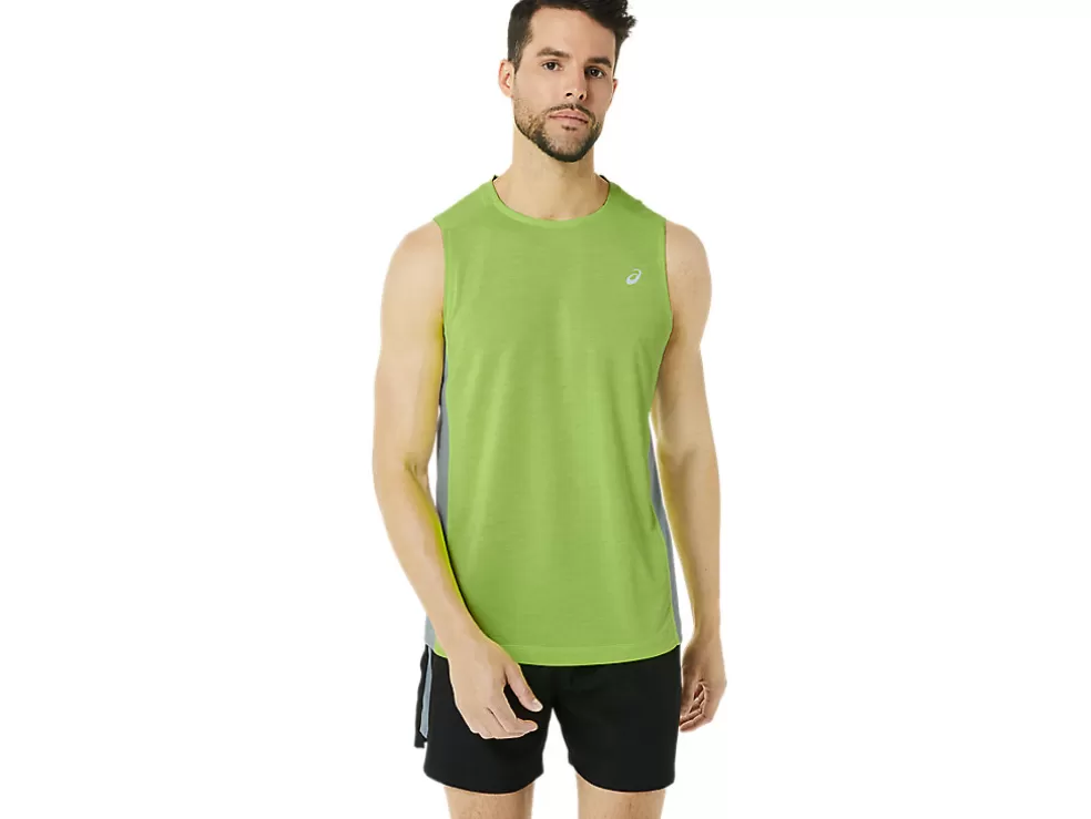 Shop ASICS MEN TRAIN SANA MUSCLE TANK Lime Zest/Sheet Rock