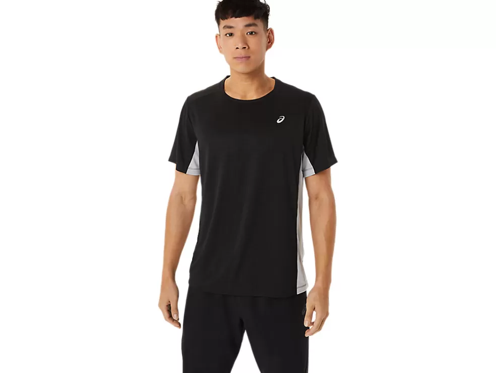 Shop ASICS MEN TRAIN SANA SHORT SLEEVE Performance Black/Sheet Rock