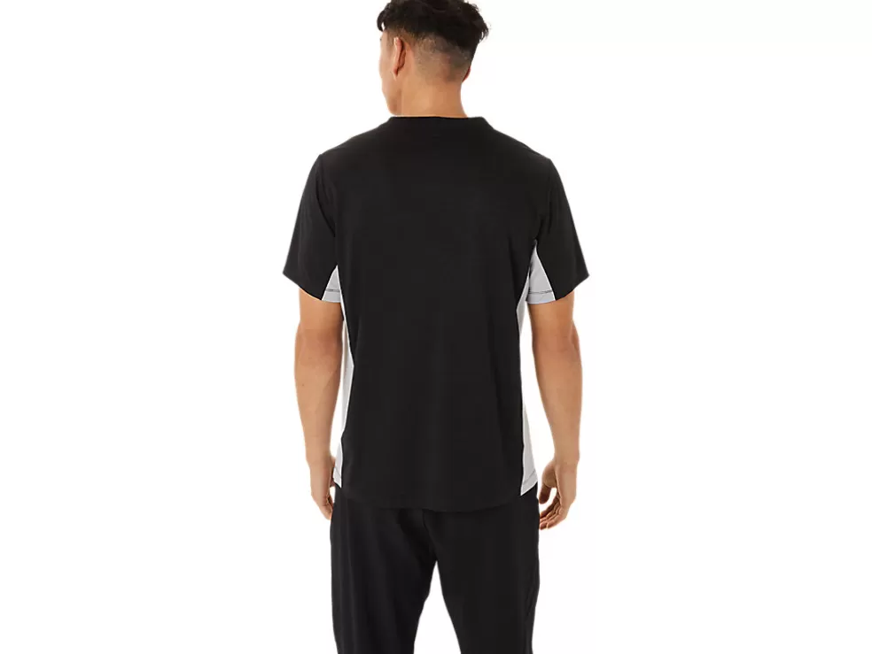 Shop ASICS MEN TRAIN SANA SHORT SLEEVE Performance Black/Sheet Rock