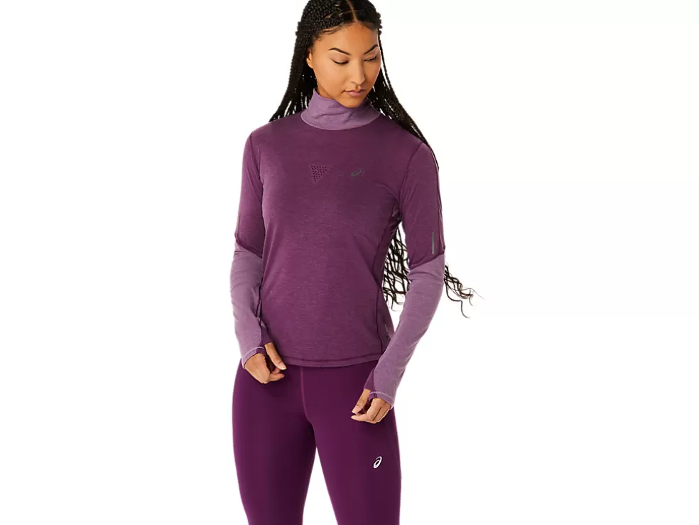 Outlet ASICS METARUN MOCK NECK LONG SLEEVE TOP Deep Mauve